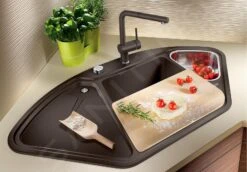 Blanco Delta II - Évier En Silgranit 1057x575 Mm, Avec Commande De Vidage Et Accessoires, Noir 525867 -Cuisine Articles Magasin 8eee671b66470cfcf472ea12