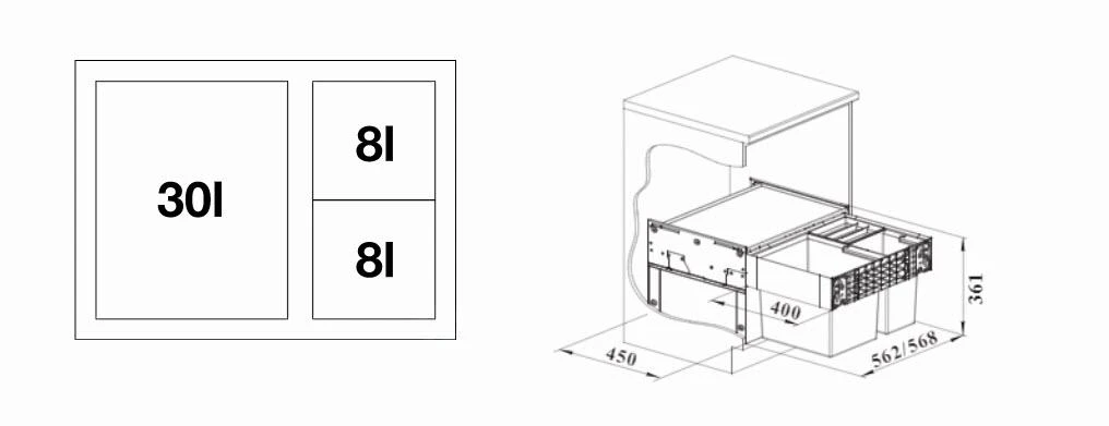 Blanco Select - Poubelle Encastrable, Diviséee, Volume De 46 L 526205 4 Blanco Select - Poubelle Encastrable, Diviséee, Volume De 46 L 526205 – Image 2