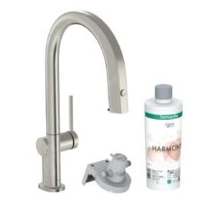 Hansgrohe Aqittura M91 - Mitigeur D'évier Avec Bec Extractible Et Filtration, SBox, Simili Inox 76800800