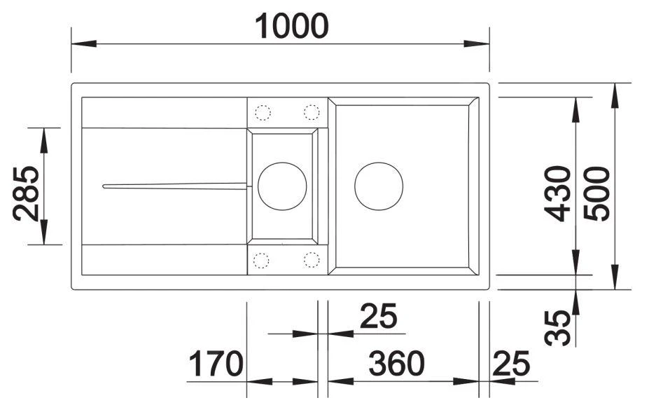 Blanco Metra 6 - Évier En Silgranit, 1000x500 Mm, Anthracite 513230 4 Blanco Metra 6 - Évier En Silgranit, 1000x500 Mm, Anthracite 513230 – Image 2
