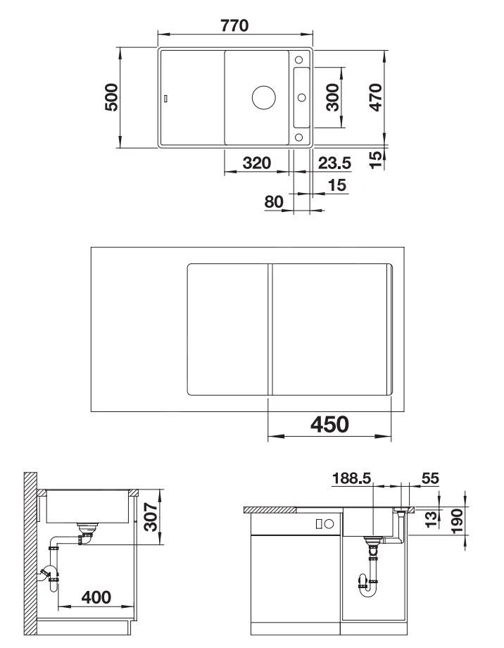 Blanco Axia III 45 - Évier En Silgranite, 770x500 Mm, Avec Accessoires, InFino, Anthracite 523193 4 Blanco Axia III 45 - Évier En Silgranite, 770x500 Mm, Avec Accessoires, InFino, Anthracite 523193 – Image 2