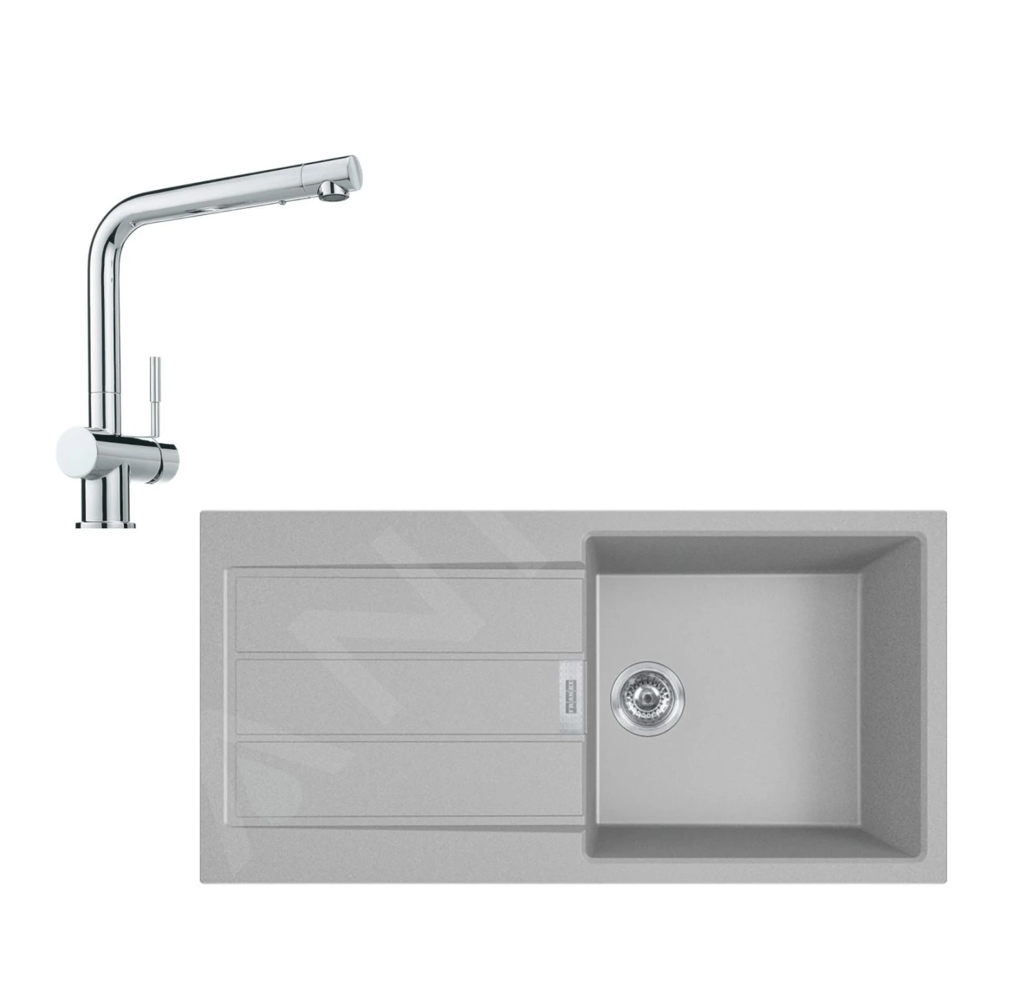 Franke Colonnes - Ensemble De Cuisine T76, évier En Tectonite S2d 611-100 Et Mitigeur Samoa, Gris / Chrome 143.0650.602 3 Franke Colonnes - Ensemble De Cuisine T76, évier En Tectonite S2d 611-100 Et Mitigeur Samoa, Gris / Chrome 143.0650.602