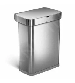 Simplehuman Poubelles - Poubelle Sans Contact Avec Commande De Voix Et De Mouvement, 58 L, Inox Brossé ST2031