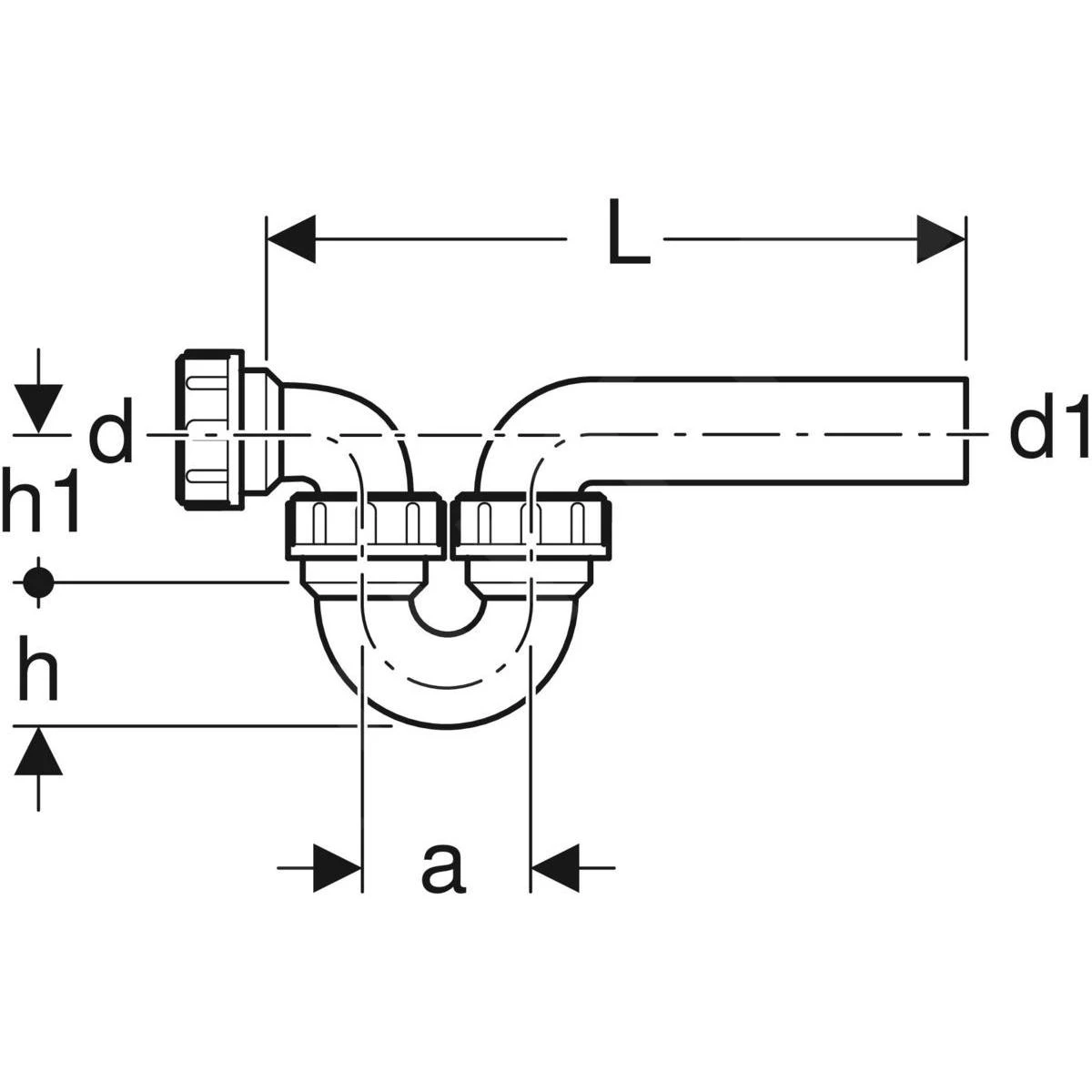 Geberit Accessoires - Siphon Pour éviers, Avec Raccord à Joint Américain, Entrée / Sortie Horizontale, D 50 Mm, D1 50 Mm 152.040.16.1 4 Geberit Accessoires - Siphon Pour éviers, Avec Raccord à Joint Américain, Entrée / Sortie Horizontale, D 50 Mm, D1 50 Mm 152.040.16.1 – Image 2