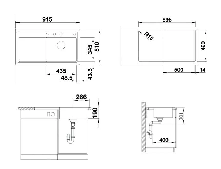 Blanco Zenar 5 - Évier En Silgranite, 915x510 Mm, InFino, Blanc 523938 4 Blanco Zenar 5 - Évier En Silgranite, 915x510 Mm, InFino, Blanc 523938 – Image 2