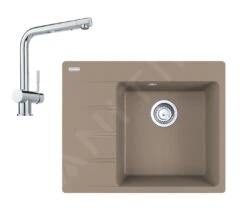 Franke Colonnes - Set G220, évier En Fragranit CNG 611-62 TL / 7 Et Mitigeur Samoa, Cachemire / Chrome 114.0650.745