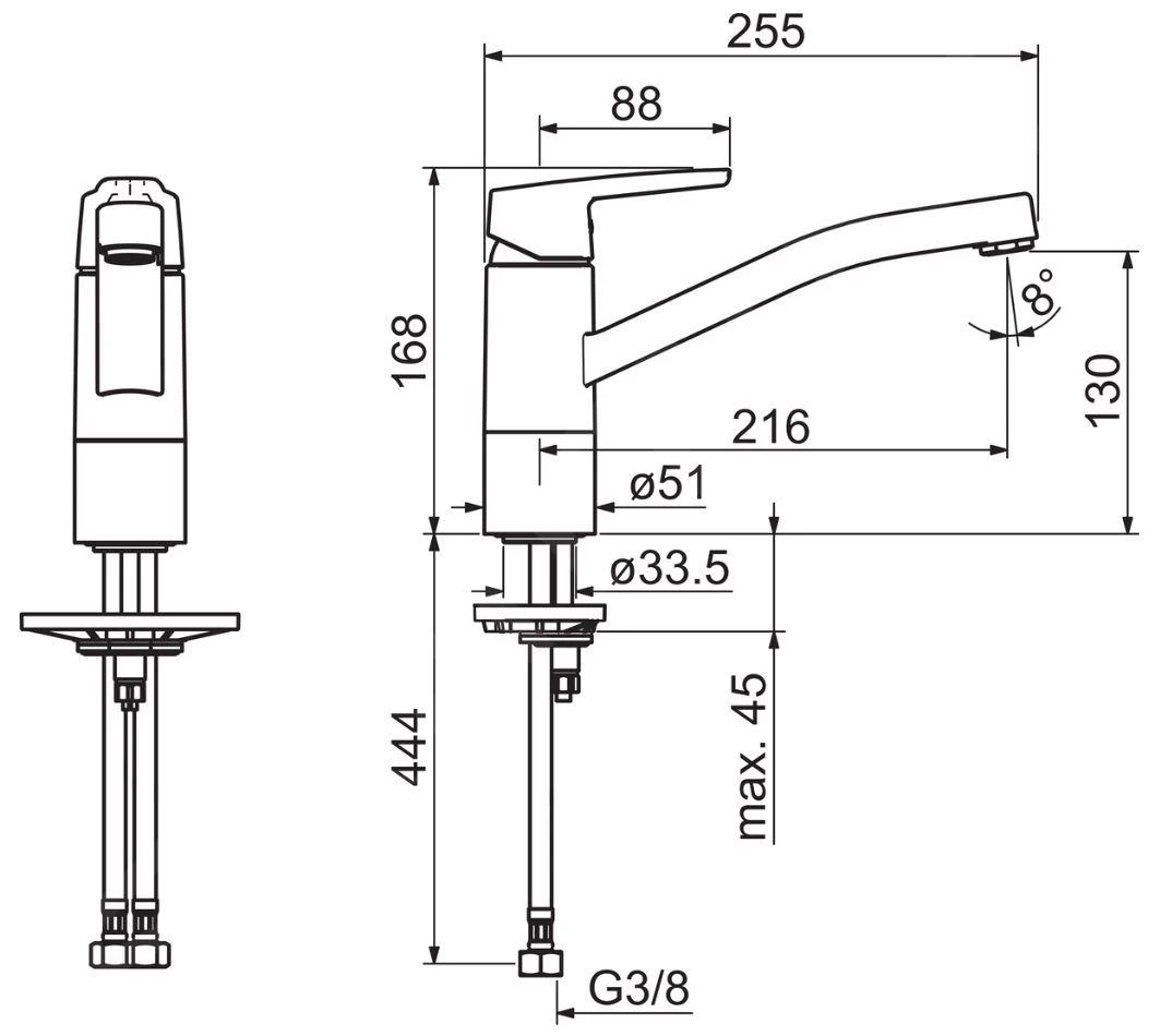 Hansa Polo - Mitigeur D’évier, Chrome 5148229300676 3 Hansa Polo - Mitigeur D’évier, Chrome 5148229300676 – Image 2