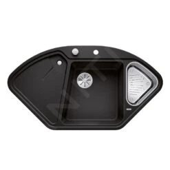 Blanco Delta II - Évier En Silgranit 1042x560 Mm, Avec Commande De Vidage Et Accessoires, Noir 525868