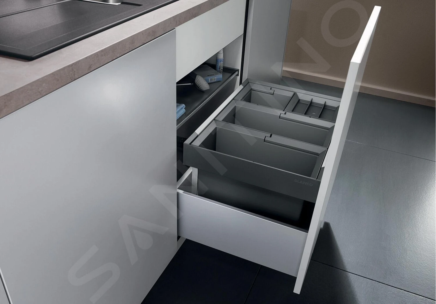 Blanco Flexon II - Poubelle Encastrable, Cloisonnée, Volume 42 L 521474 5 Blanco Flexon II - Poubelle Encastrable, Cloisonnée, Volume 42 L 521474 – Image 3