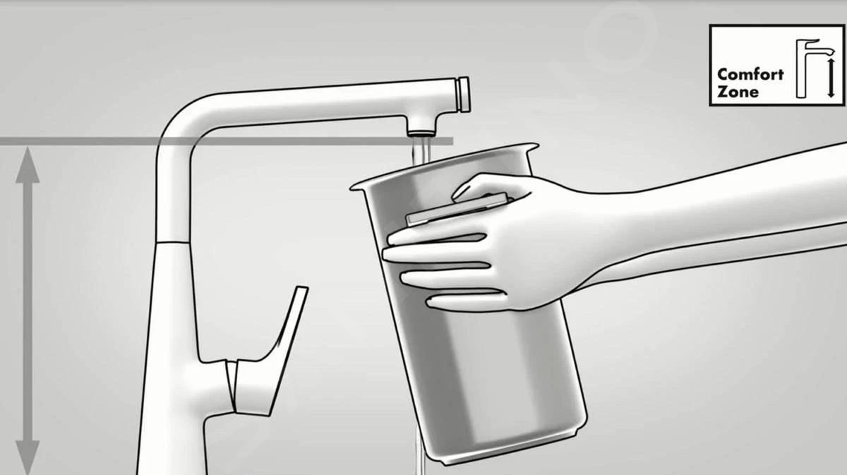 Hansgrohe Cento - Mitigeur D'évier XXL, Semi-Pro Avec Bras Flexible, EcoSmart, Chrome 14806000 8 Hansgrohe Cento - Mitigeur D'évier XXL, Semi-Pro Avec Bras Flexible, EcoSmart, Chrome 14806000 – Image 6