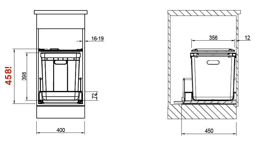 Franke Poubelle Tri Sélectif - Poubelle Encastrée 350-40 121.0307.552 4 Franke Poubelle Tri Sélectif - Poubelle Encastrée 350-40 121.0307.552 – Image 2