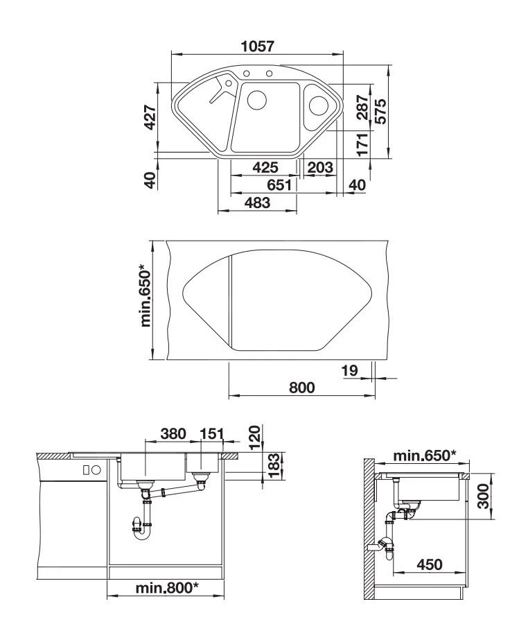 Blanco Delta II - Évier En Silgranite, 1057x575 Mm, Avec Accessoires, InFino, Anthracite 523656 4 Blanco Delta II - Évier En Silgranite, 1057x575 Mm, Avec Accessoires, InFino, Anthracite 523656 – Image 2