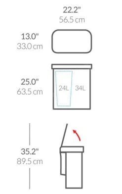 Simplehuman Poubelles - Poubelle Sans Contact Pour Tri Sélectif, Avec Commande De Voix Et De Mouvement, 58 L, Inox Brossé ST2036 -Cuisine Articles Magasin a55114c031dbc8066b56e700