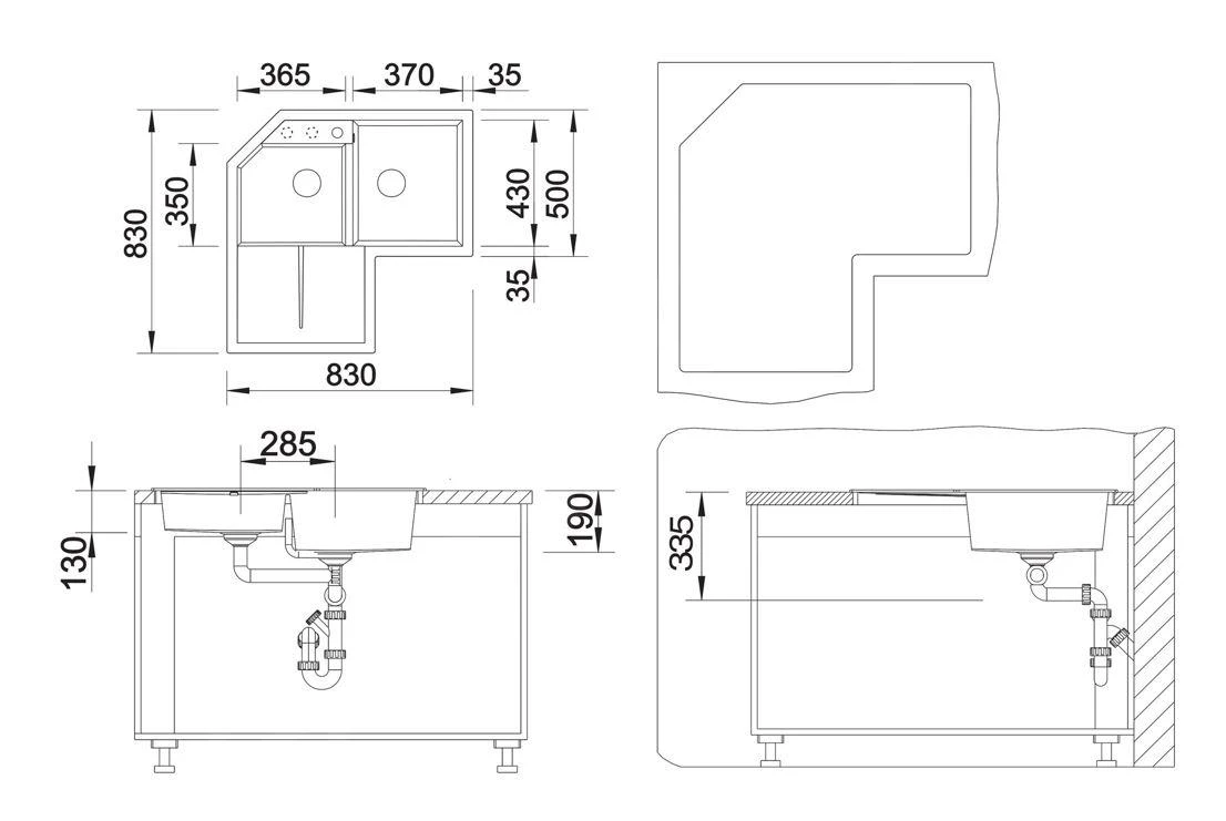 Blanco Metra 9 - Évier En Silgranit, 830x830 Mm, Gris 526798 4 Blanco Metra 9 - Évier En Silgranit, 830x830 Mm, Gris 526798 – Image 2