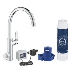 Grohe Blue Pure - Mitigeur D’évier BauCurve Avec Filtration UltraSafe, Chrome 30386000