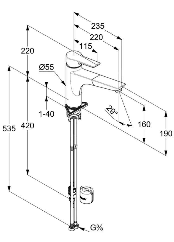 Kludi Mix - Mitigeur D'évier Avec Bec Extractible, Noir Mat 329433975 4 Kludi Mix - Mitigeur D'évier Avec Bec Extractible, Noir Mat 329433975 – Image 2