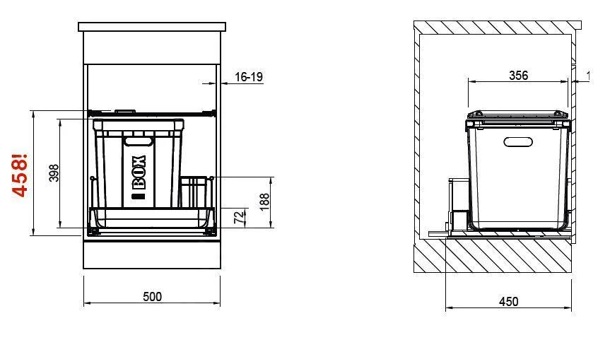 Franke Poubelle Tri Sélectif - Poubelle Encastrée 350-50 121.0307.554 4 Franke Poubelle Tri Sélectif - Poubelle Encastrée 350-50 121.0307.554 – Image 2