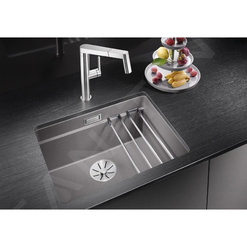 Blanco Etagon 500 - Évier En Silgranit, 530x460 Mm, Avec Rails, Aluminium 522229 5 Blanco Etagon 500 - Évier En Silgranit, 530x460 Mm, Avec Rails, Aluminium 522229 – Image 3