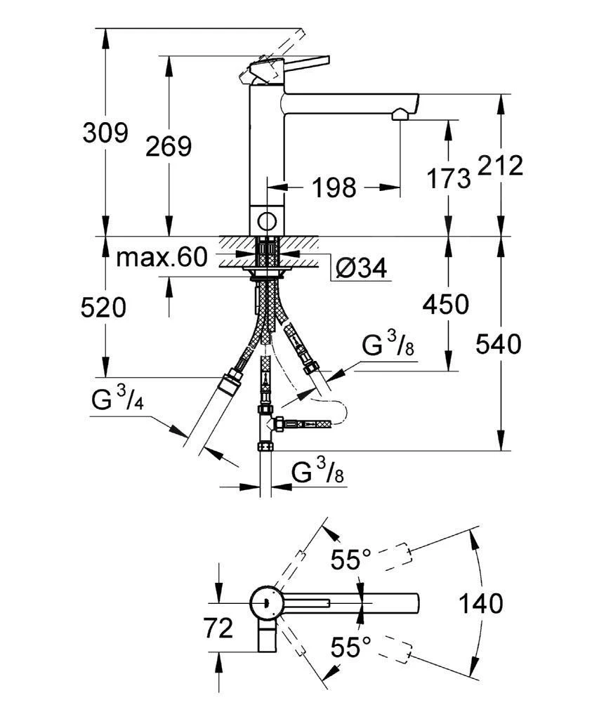 Grohe Concetto New - Mitigeur D'évier, Chrome 31209001 4 Grohe Concetto New - Mitigeur D'évier, Chrome 31209001 – Image 2