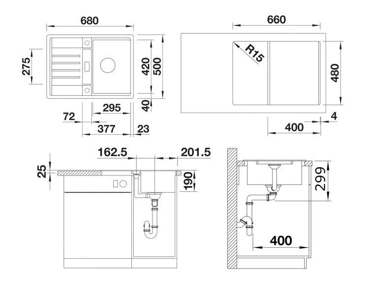Blanco Lexa 40 - Évier En Silgranit, 680x500 Mm, Avec Commande De Vidage, Anthracite 524880 4 Blanco Lexa 40 - Évier En Silgranit, 680x500 Mm, Avec Commande De Vidage, Anthracite 524880 – Image 2