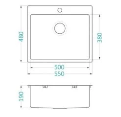 Alveus Quarto - Évier 550x480 Mm, Inox 1124382 -Cuisine Articles Magasin afe04b65ee63dbbe4f9b9bd3