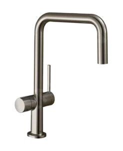Hansgrohe M54 - Mitigeur D&apos;évier Talis U 220, Avec Vanne D&apos;arrêt, Aspect De L&apos;inox 72807800