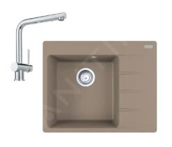 Franke Colonnes - SET G212, évier En Fragranit CNG 611-62 TL / 2 Et Mitigeur Samoa, Cachemire / Chrome 114.0650.740