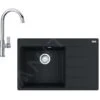 Franke Colonnes - Set G218, évier En Fragranit CNG 611-78 TL / 2 Et Mitigeur FP 0408.031, Noir Mat / Chrome 114.0650.818 -Cuisine Articles Magasin b4071b0e0022578177fd44e9