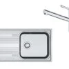 Franke Colonnes - Set N85, évier En Inox SRX 611-86 LB Et Mitigeur FC 3055.031, Inox / Chrome 101.0650.600