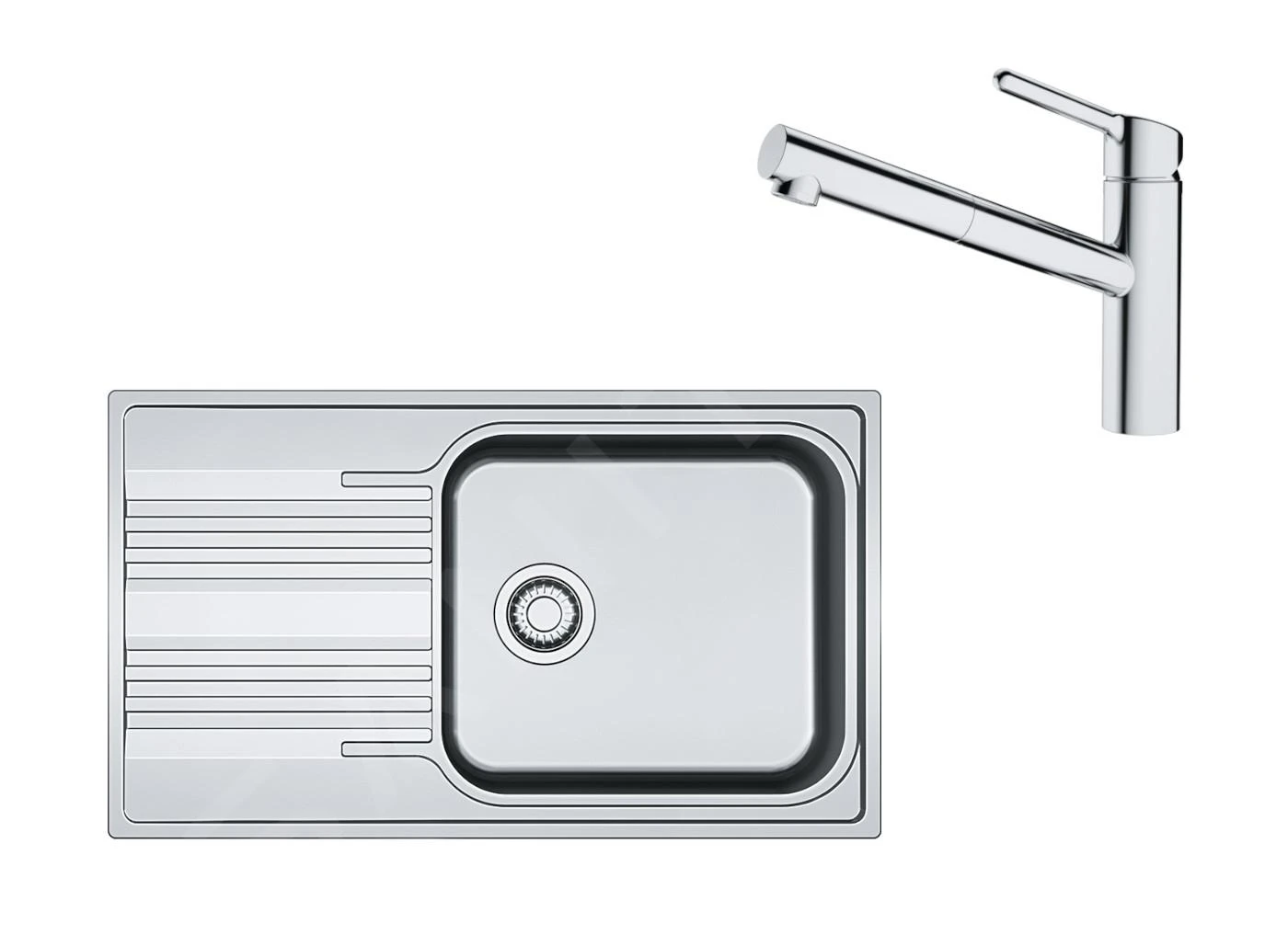Franke Colonnes - Set N85, évier En Inox SRX 611-86 LB Et Mitigeur FC 3055.031, Inox / Chrome 101.0650.600 3 Franke Colonnes - Set N85, évier En Inox SRX 611-86 LB Et Mitigeur FC 3055.031, Inox / Chrome 101.0650.600
