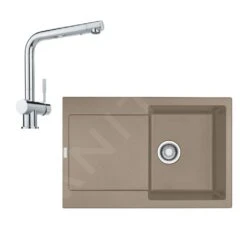 Franke Colonnes - Ensemble De Cuisine G39, évier En Fragranit MRG 611 Et Mitigeur Samoa, Cachemire / Chrome 114.0510.267