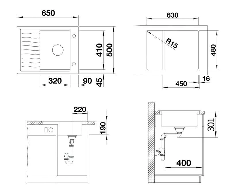 Blanco Elon 45 - Évier En Silgranit 650x500 Mm, Avec Accessoires, InFino, Aluminium 524826 4 Blanco Elon 45 - Évier En Silgranit 650x500 Mm, Avec Accessoires, InFino, Aluminium 524826 – Image 2