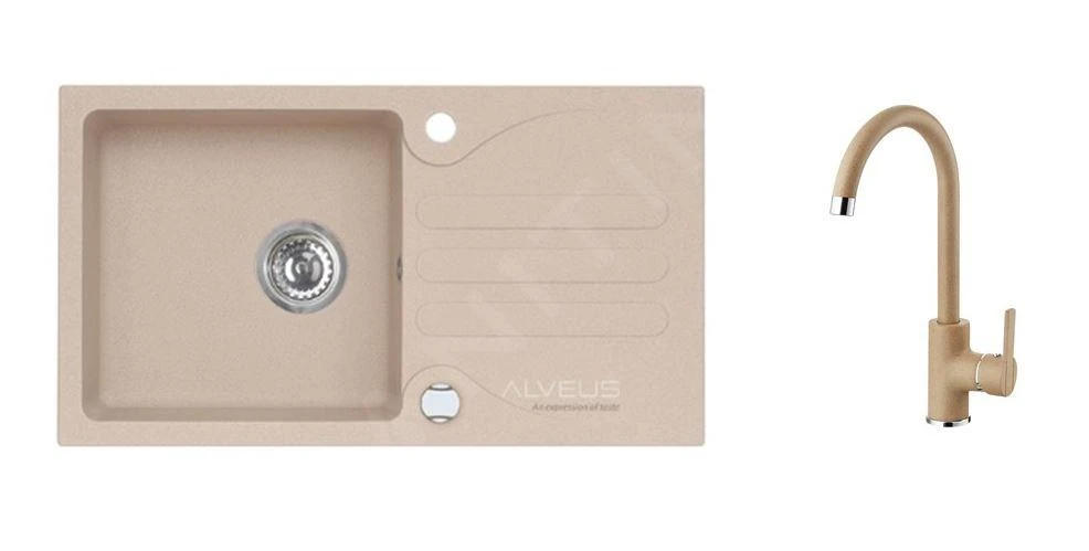 Alveus Sets - Ensemble D'évier Galapagos 30 Et La Robinetterie Tonia, Beige SETA125 3 Alveus Sets - Ensemble D'évier Galapagos 30 Et La Robinetterie Tonia, Beige SETA125