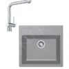 Franke Colonnes - Ensemble De Cuisine T13, évier En Tectonite SID 610 Et Mitigeur Samoa, Gris / Chrome 143.0650.597