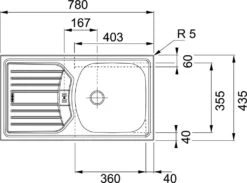 Franke Eurostar - Évier ETN 614 NOVA 6/4, 780x435 Mm, Inox 101.0363.371 -Cuisine Articles Magasin c338ecd9a59891760cd0d957