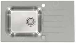 Alveus Altone - Évier 780x435 Mm, Avec Commande De Vidage, Verre Gris / Inox 1130528