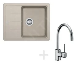 Franke Colonnes - Set De Cuisine G54, évier En Granit BFG 611-62, Sahara + Robinet FC 650, Chrome 114.0323.811