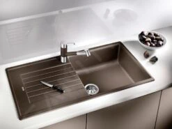 Blanco Tivo S - Robinetterie D’évier Avec Douchette Extractible, Café/chrome 517618 -Cuisine Articles Magasin c6acd1edc4efa09ef37f2384