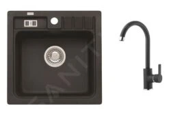 Alveus Sets - Ensemble D&apos;évier Niagara 20 Et La Robinetterie Tonia, Carbone SETA103