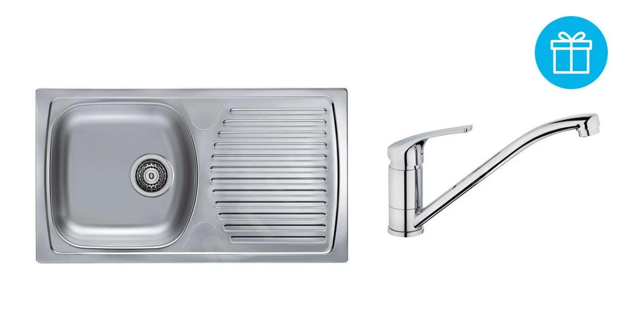 Alveus Sets - Ensemble D'évier Basic 170, Robinetterie Riviera + Cadeau, Chrome SETA259 3 Alveus Sets - Ensemble D'évier Basic 170, Robinetterie Riviera + Cadeau, Chrome SETA259