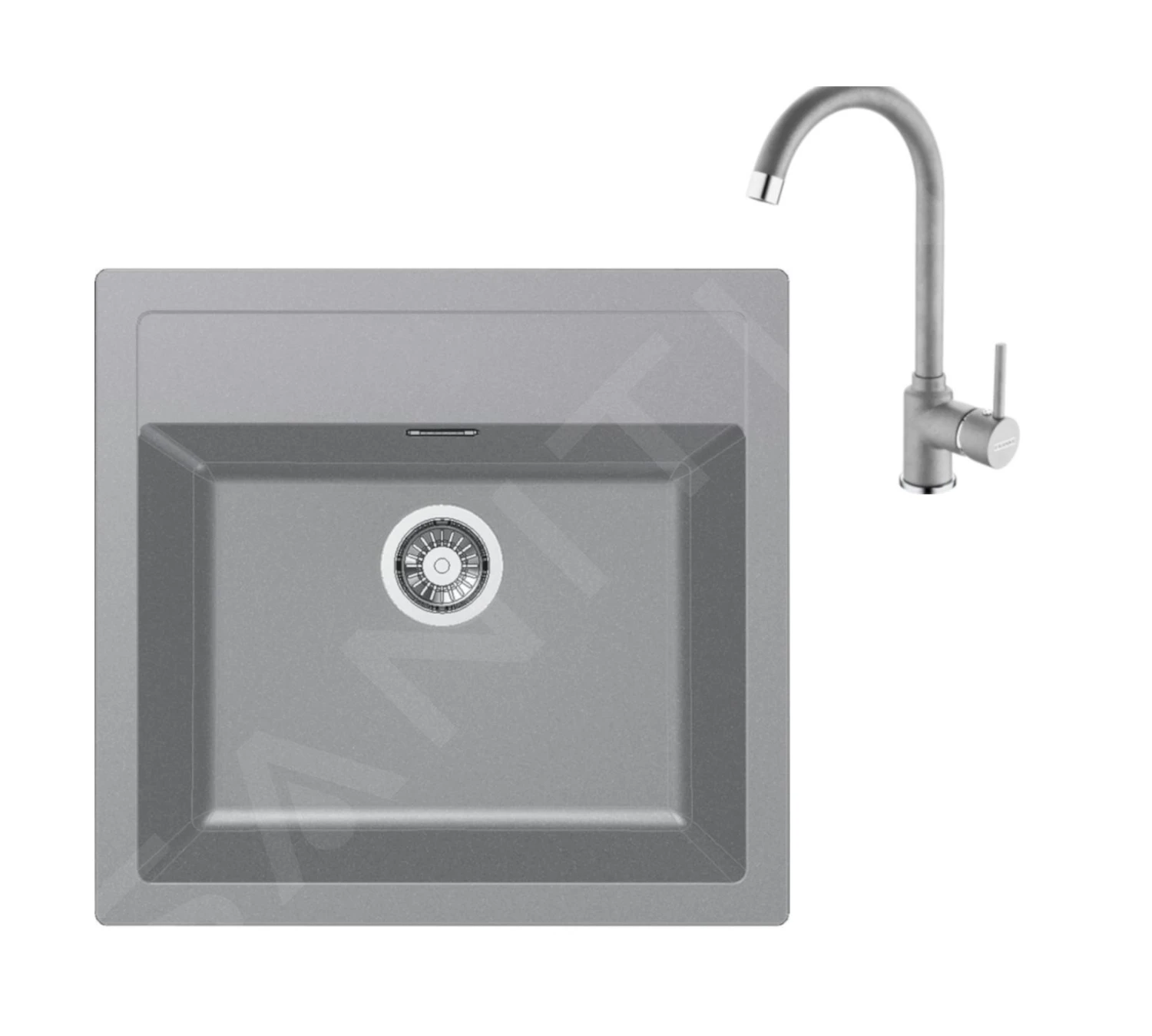 Franke Colonnes - Ensemble De Cuisine T103, évier En Tectonite SID 610 Et Mitigeur FP 9000.084, Gris 143.0675.725 3 Franke Colonnes - Ensemble De Cuisine T103, évier En Tectonite SID 610 Et Mitigeur FP 9000.084, Gris 143.0675.725