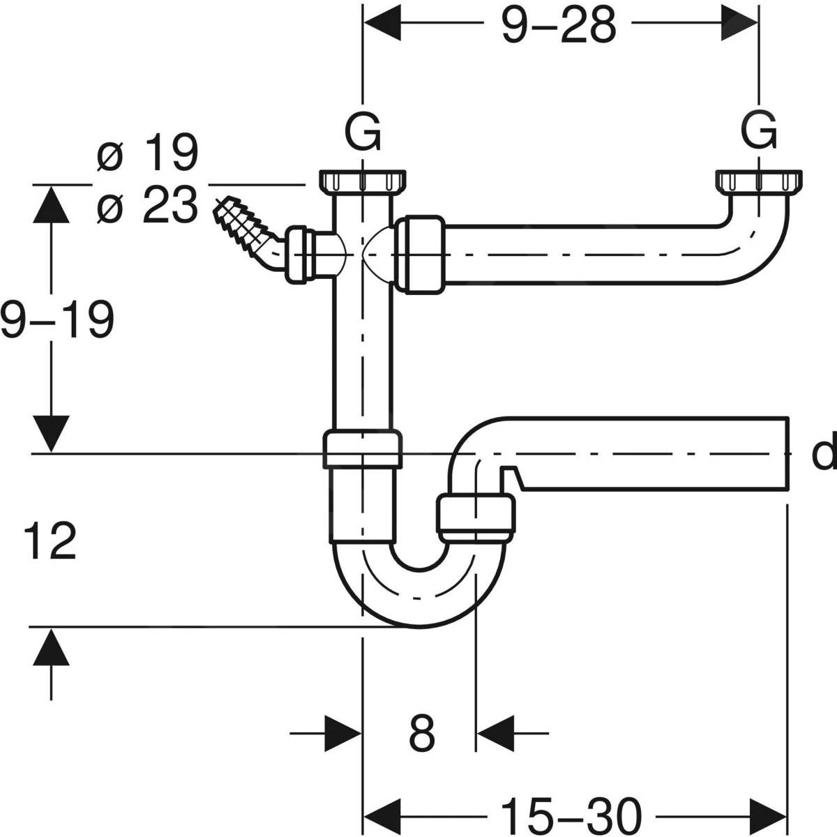 Geberit Accessoires - Siphon Pour éviers Double, Avec Embout Cannelé équerre, Sortie Horizontale, D 40 Mm 152.715.11.1 4 Geberit Accessoires - Siphon Pour éviers Double, Avec Embout Cannelé équerre, Sortie Horizontale, D 40 Mm 152.715.11.1 – Image 2
