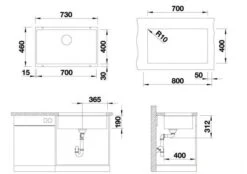 Blanco Subline 700 - Évier En Silgranit, 730x460 Mm, Noir 526001 -Cuisine Articles Magasin d14efc1c6513206d00c441c0