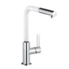 Kludi L-ine S - Mitigeur D’évier Avec Douchette Extractible, Chrome/blanc Mat 408519375 -Cuisine Articles Magasin d17c14afa14e96ef6ba7aeaf