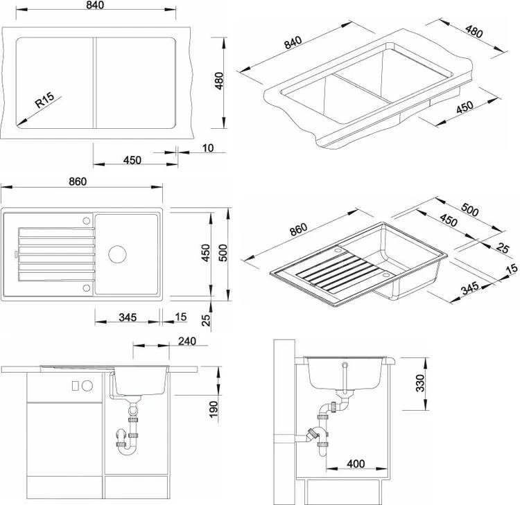Blanco Zia 45 - Évier En Silgranit, 860x500 Mm, Noir 526011 4 Blanco Zia 45 - Évier En Silgranit, 860x500 Mm, Noir 526011 – Image 2