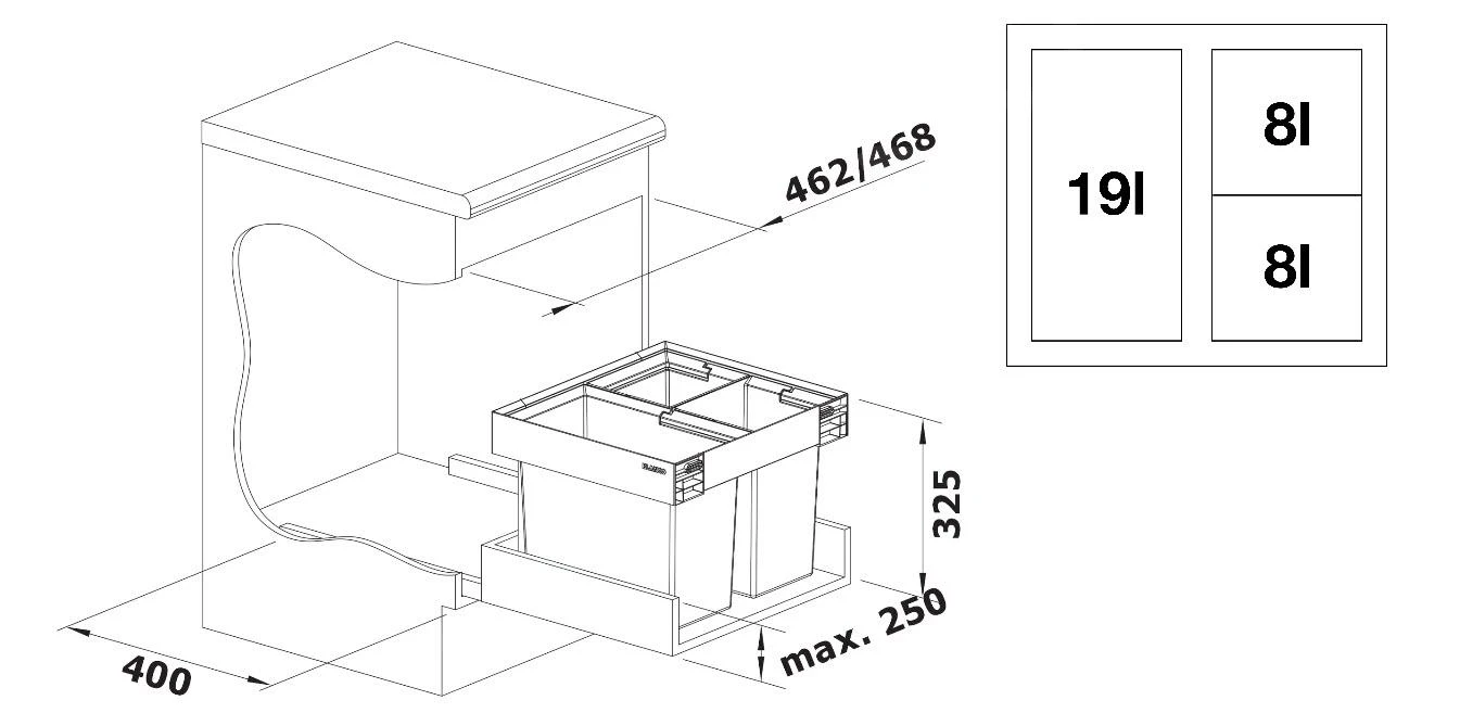 Blanco Flexon II - Poubelle Encastrée, Divisée, Volume 35 L 526640 4 Blanco Flexon II - Poubelle Encastrée, Divisée, Volume 35 L 526640 – Image 2