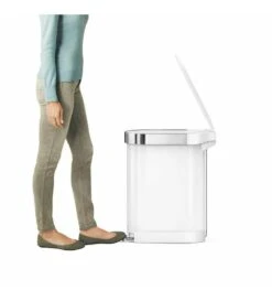 Simplehuman Poubelles - Poubelle 45 L Slim, Blanc CW2069 -Cuisine Articles Magasin d3ef13f6e1be0309727bb6ba
