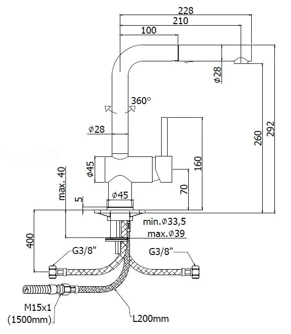 Paffoni Light - Mitigeur D’évier Avec Douchette Extractible, Chrome LIG285CR-MET 4 Paffoni Light - Mitigeur D’évier Avec Douchette Extractible, Chrome LIG285CR-MET – Image 2