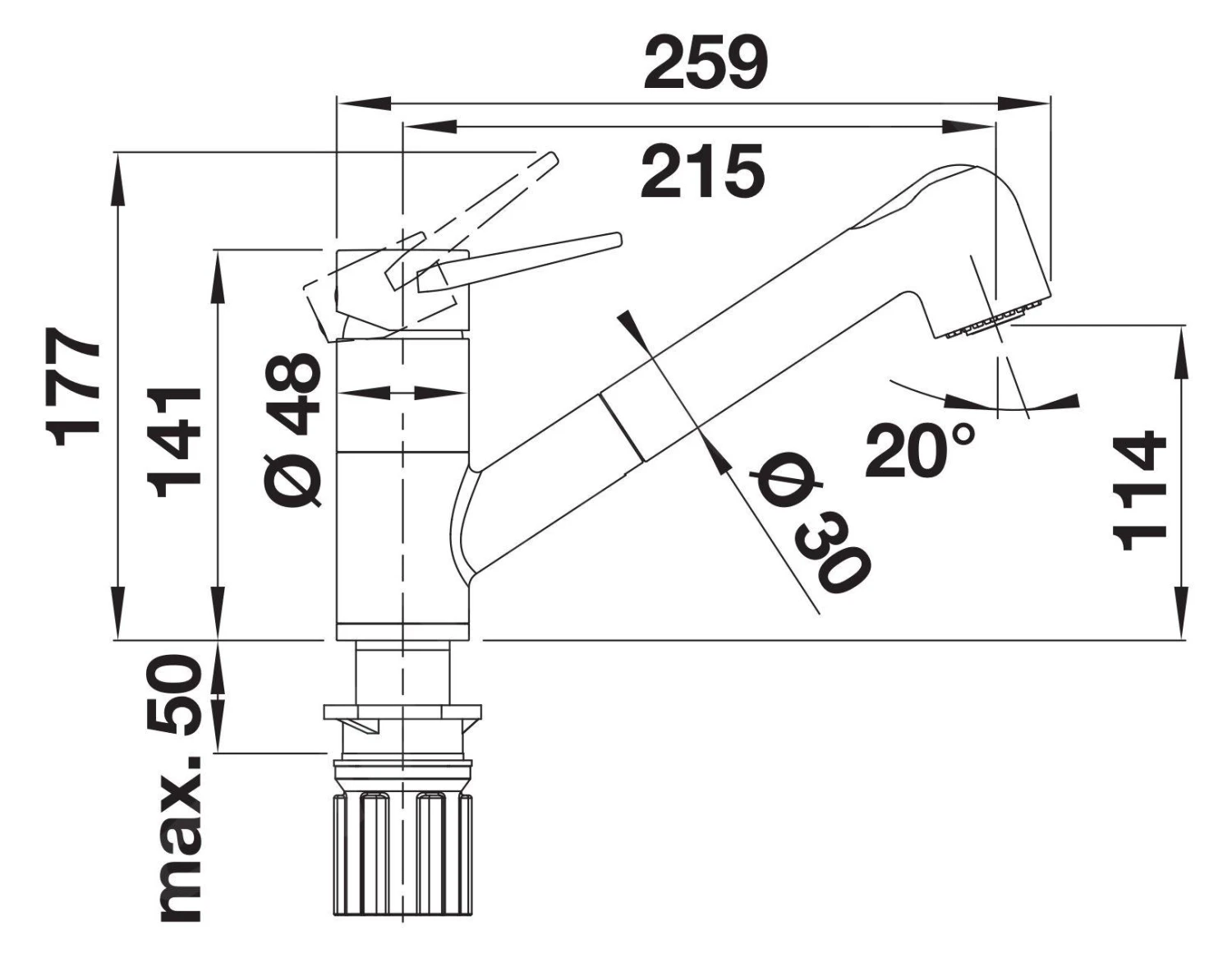 Blanco Wega S - Mitigeur D'évier Avec Douchette Extractible, Café / Chrome 526424 4 Blanco Wega S - Mitigeur D'évier Avec Douchette Extractible, Café / Chrome 526424 – Image 2