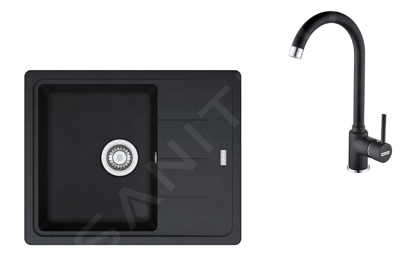 Franke Colonnes - Ensemble G172, évier En Fragranit BFG 611-62 Et Robinetterie FP 9000.071, Onyx/onyx 114.0619.578 3 Franke Colonnes - Ensemble G172, évier En Fragranit BFG 611-62 Et Robinetterie FP 9000.071, Onyx/onyx 114.0619.578